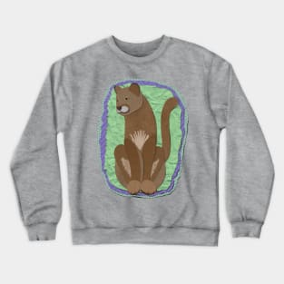 Paper craft mountain lion Crewneck Sweatshirt